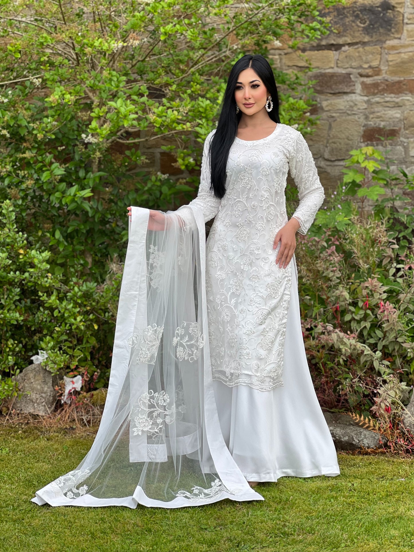 WHITE 3PC SHARARA - PRE ORDER 6WKS DELIVERY